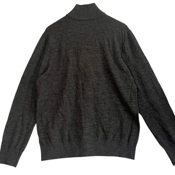 Banana Republic Merino Wool 1/4 Zip Sweater Mens Large Grey Knit Pullover - Picture 6 of 11